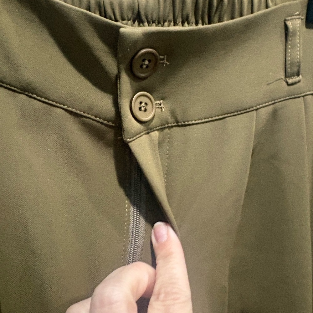 HALARA Wide Leg Pants in Olive Green waist 14 - Picture 3 of 6
